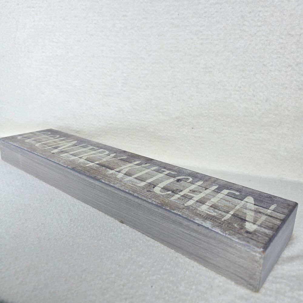 Gray Distressed Farmhouse Rustic Country Kitchen Block Sign - Picture 2 of 3